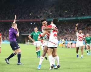 日本代表チーム（世界ランク９位）アイルランド（世界ランク２位）に勝つ19－12