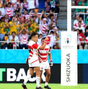 日本代表チーム（世界ランク９位）アイルランド（世界ランク２位）に勝つ19－12